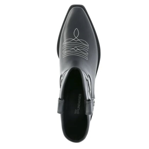 No Boundaries Women's Star Western Bootie Boot Pull on Size 8M Black - Picture 4 of 6